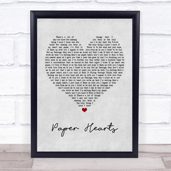 The Vamps Paper Hearts Grey Heart Quote Song Lyric Print