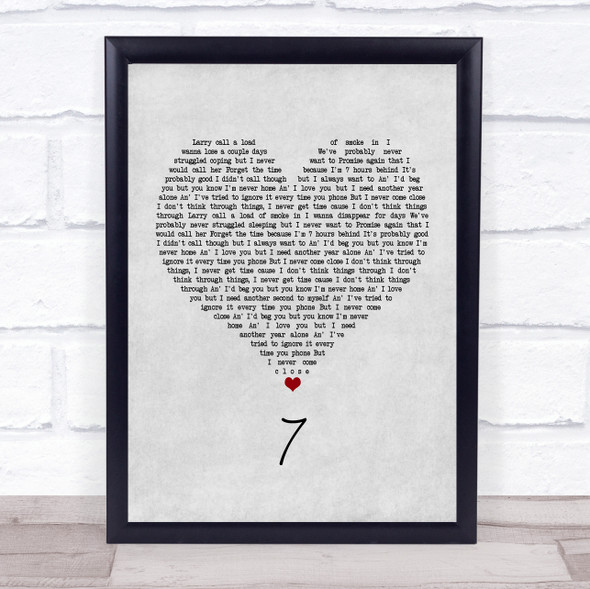 Catfish And The Bottlemen 7 Grey Heart Song Lyric Print