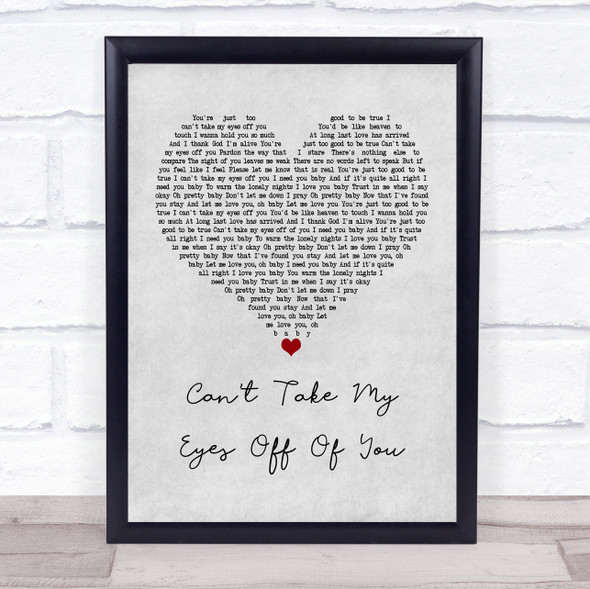Lauryn Hill Can't Take My Eyes Off Of You Grey Heart Song Lyric Print