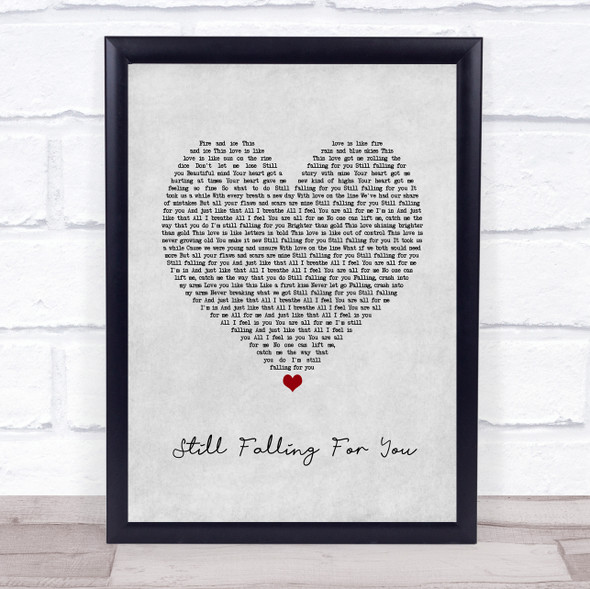 Ellie Goulding Still Falling For You Grey Heart Song Lyric Print