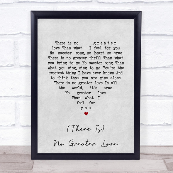 Amy Winehouse (There Is) No Greater Love Grey Heart Song Lyric Print