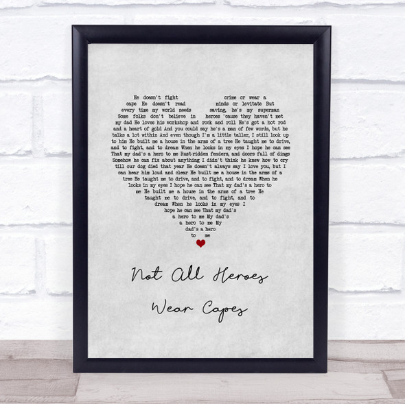 Owl City Not All Heroes Wear Capes Grey Heart Song Lyric Print