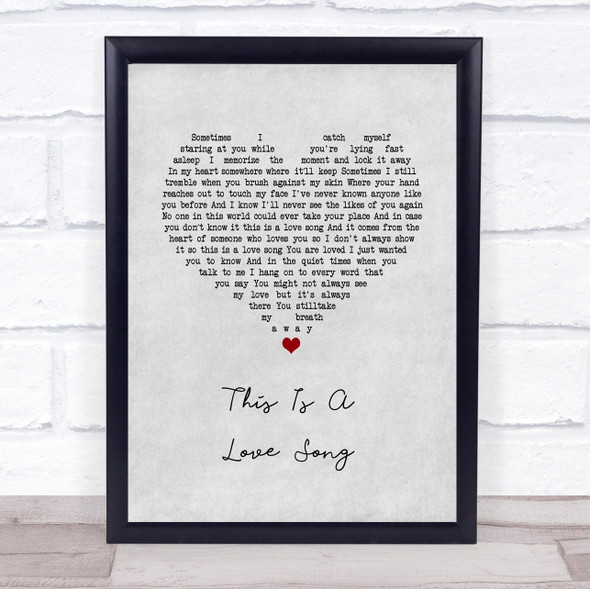 Bill Anderson This Is A Love Song Grey Heart Song Lyric Print