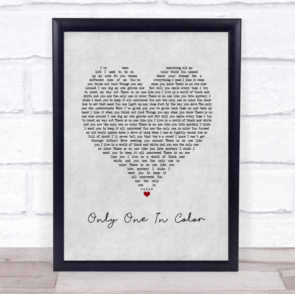 Trapt Only One In Color Grey Heart Song Lyric Print