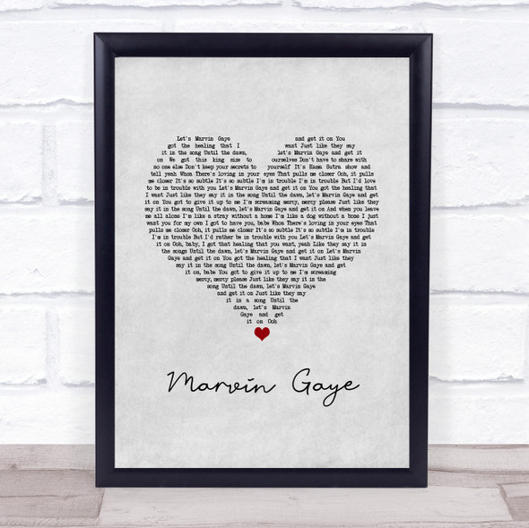 Charlie Puth feat. Meghan Trainor Marvin Gaye Grey Heart Song Lyric Print