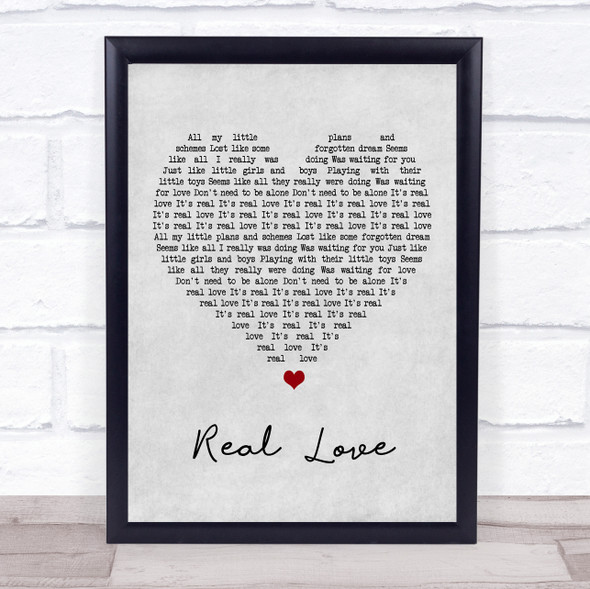 Tom Odell Real Love Grey Heart Song Lyric Print