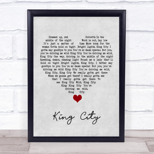 Majid Jordan King City Grey Heart Song Lyric Print