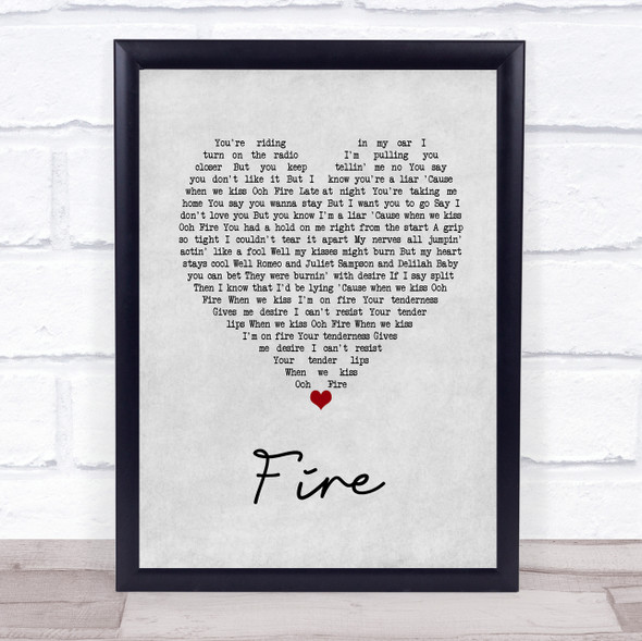 Babyface Fire Grey Heart Song Lyric Print