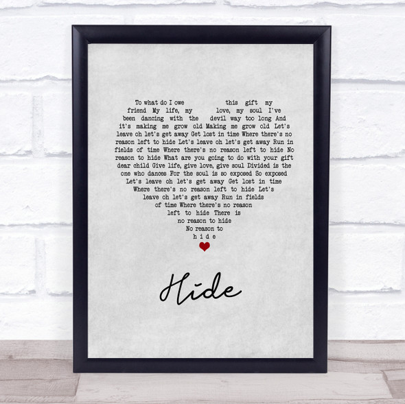 Creed Hide Grey Heart Song Lyric Print