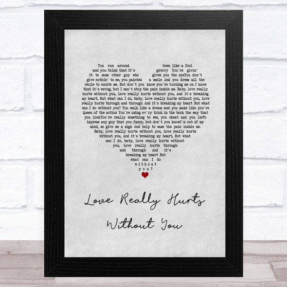 Billy Ocean Love Really Hurts Without You Grey Heart Song Lyric Music Art Print