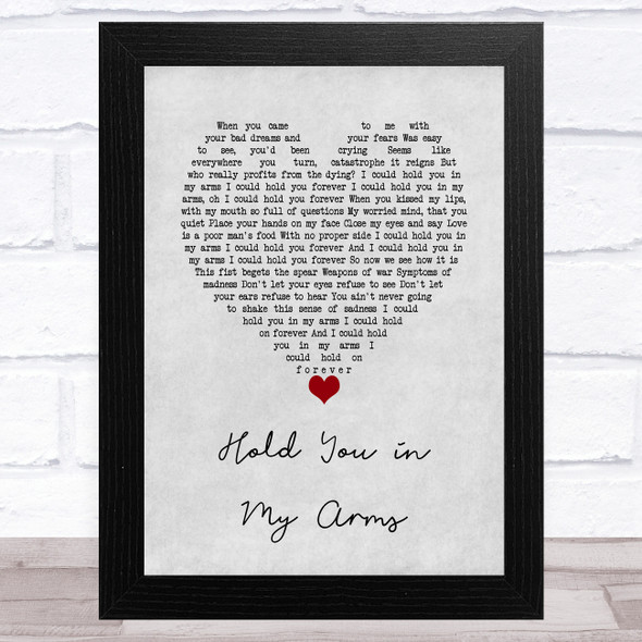 Ray LaMontagne Hold You in My Arms Grey Heart Song Lyric Music Art Print