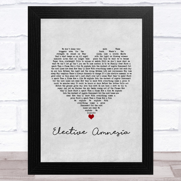 Rise Against Elective Amnesia Grey Heart Song Lyric Music Art Print