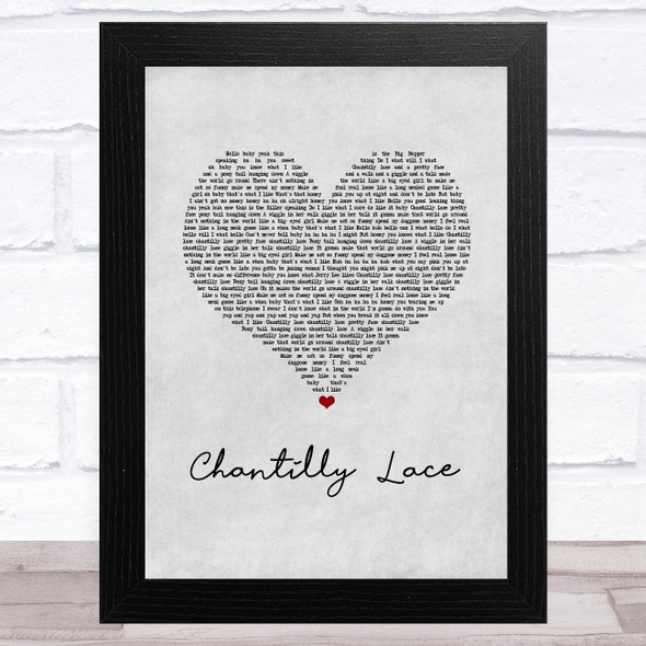 Jerry Lee Lewis Chantilly Lace Grey Heart Song Lyric Music Art Print