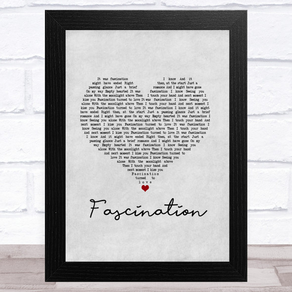 Nat King Cole Fascination Grey Heart Song Lyric Music Art Print