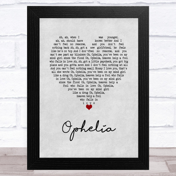 The Lumineers Ophelia Grey Heart Song Lyric Music Art Print