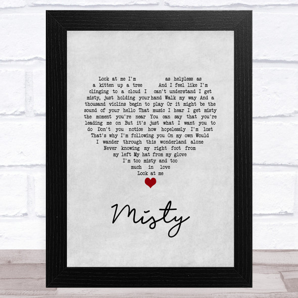 Johnny Mathis Misty Grey Heart Song Lyric Music Art Print