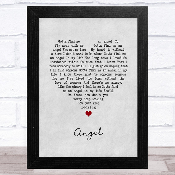 Simply Red Angel Grey Heart Song Lyric Music Art Print