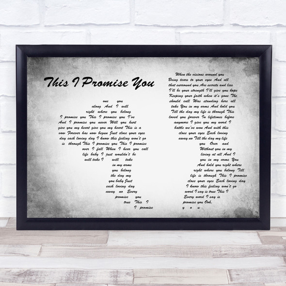 Anthem Lights This I Promise You Man Lady Couple Grey Song Lyric Quote Music Print