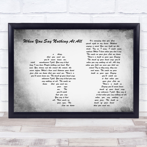 Ronan Keating When You Say Nothing At All Man Lady Couple Grey Song Lyric Wall Art Print