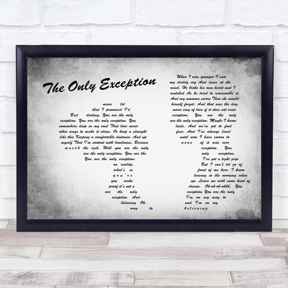 Paramore The Only Exception Man Lady Couple Grey Song Lyric Print