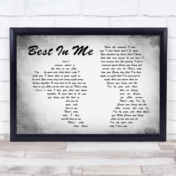 Blue Best In Me Man Lady Couple Grey Song Lyric Quote Print