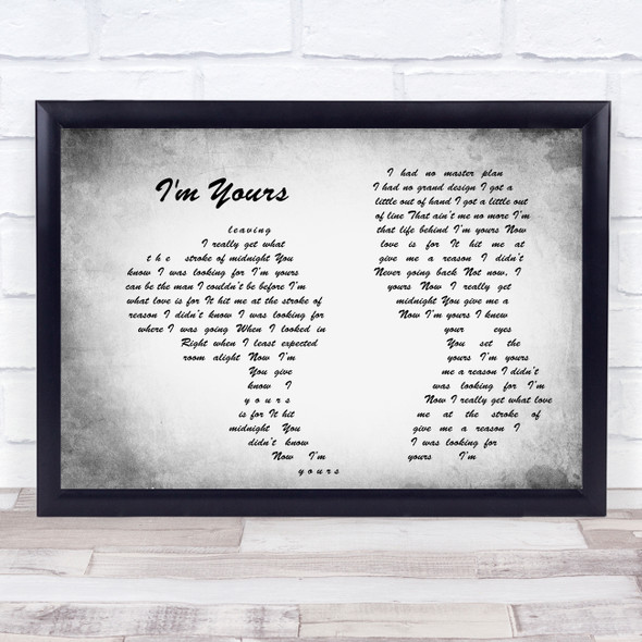 Jack Savoretti I'm Yours Man Lady Couple Grey Song Lyric Quote Print