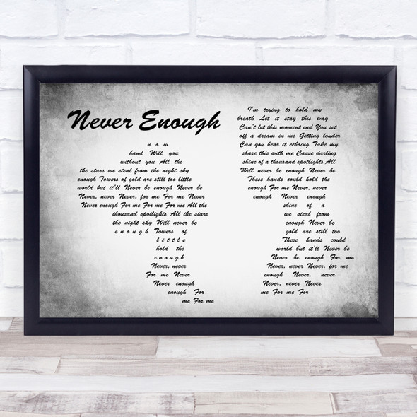 Loren Allred Never Enough Man Lady Couple Grey Song Lyric Print