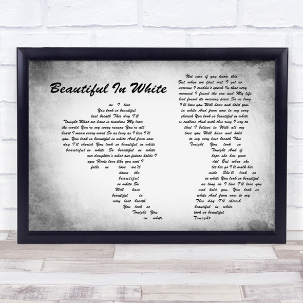 Westlife Beautiful In White Man Lady Couple Grey Song Lyric Print