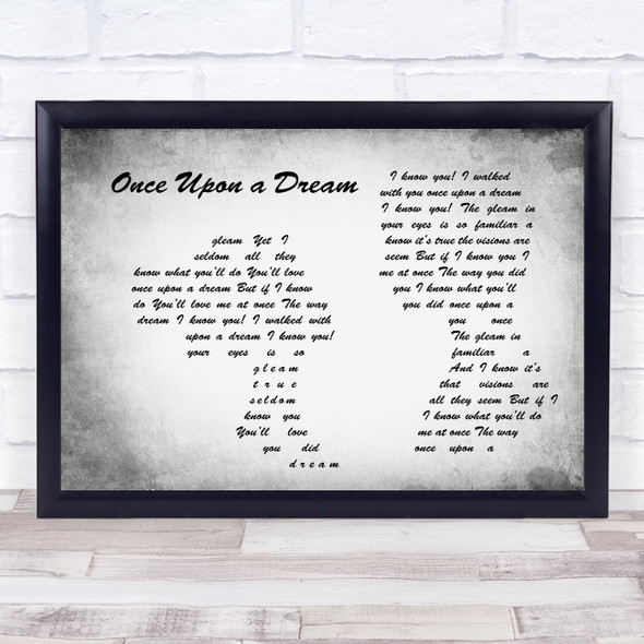 Mary Costa and Bill Shirley Once Upon a Dream Man Lady Couple Grey Song Lyric Print