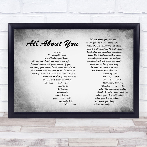 McFly All About You Man Lady Couple Grey Song Lyric Print