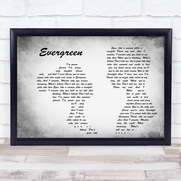 Will Young Evergreen Man Lady Couple Grey Song Lyric Print