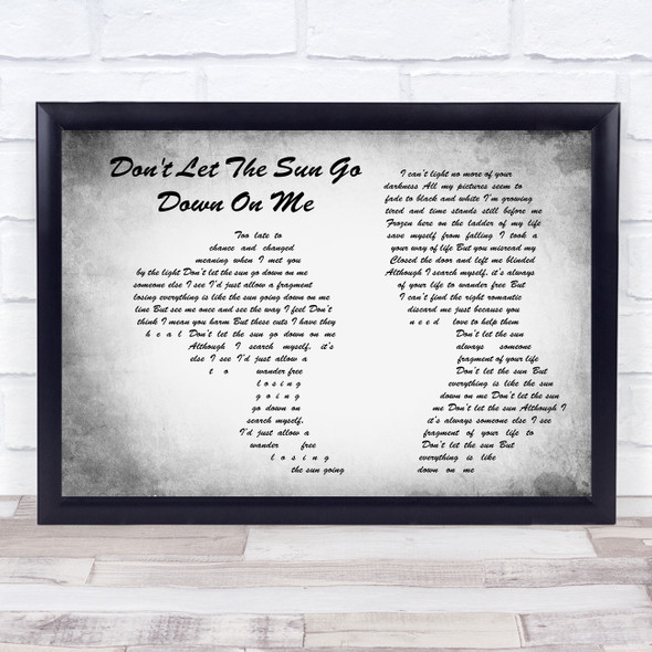 Elton John Don't Let The Sun Go Down On Me Man Lady Couple Grey Song Lyric Music Art Print