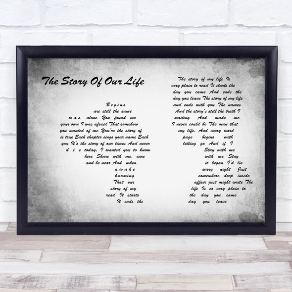 Neil Diamond The Story Of My Life Man Lady Couple Grey Song Lyric Music Art Print