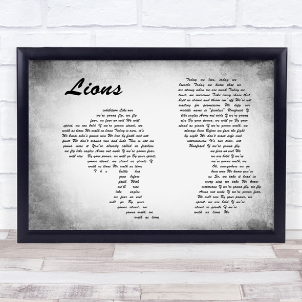 Skillet Lions Man Lady Couple Grey Song Lyric Music Art Print