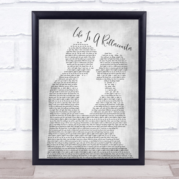 Ronan Keating Life Is A Rollercoaster Man Lady Bride Groom Wedding Grey Song Lyric Wall Art Print