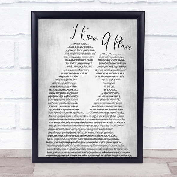 MUNA I Know A Place Man Lady Bride Groom Wedding Grey Song Lyric Quote Print