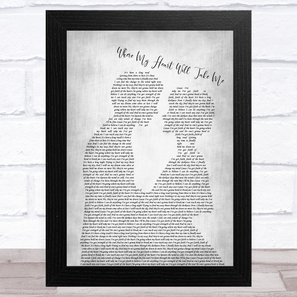 Russell Watson Where My Heart Will Take Me Man Lady Bride Groom Wedding Grey Song Lyric Music Art Print