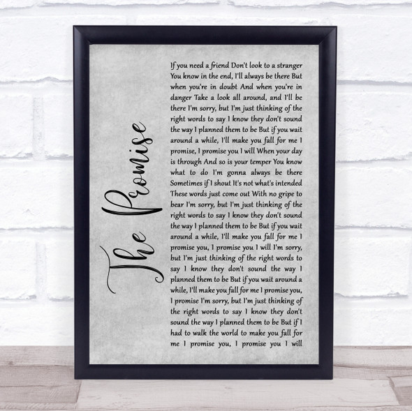 Sturgill Simpson The Promise Rustic Script Grey Song Lyric Quote Print