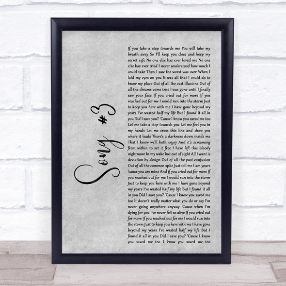 Stone Sour Grey Song 3 Rustic Script Grey Song Lyric Quote Print