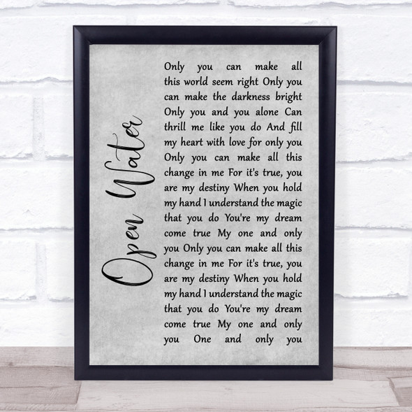 Blessthefall Open Water Grey Rustic Script Song Lyric Wall Art Print