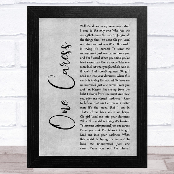 Depeche Mode One Caress Grey Rustic Script Song Lyric Music Art Print