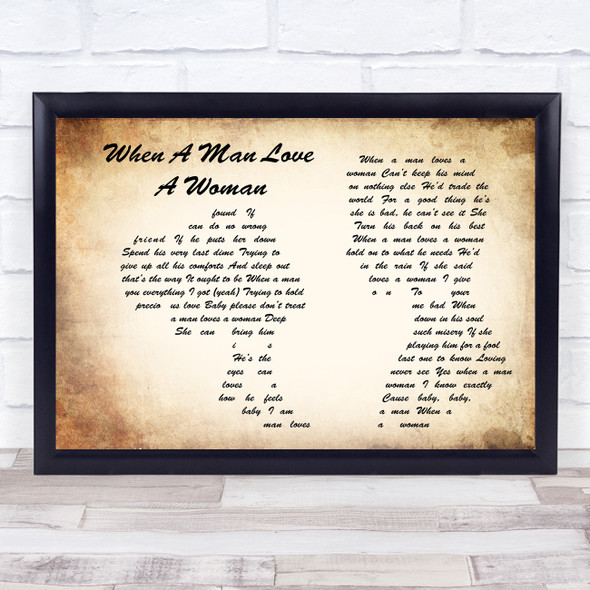 Michael Bolton When A Man Loves A Woman Man Lady Couple Song Lyric Wall Art Print