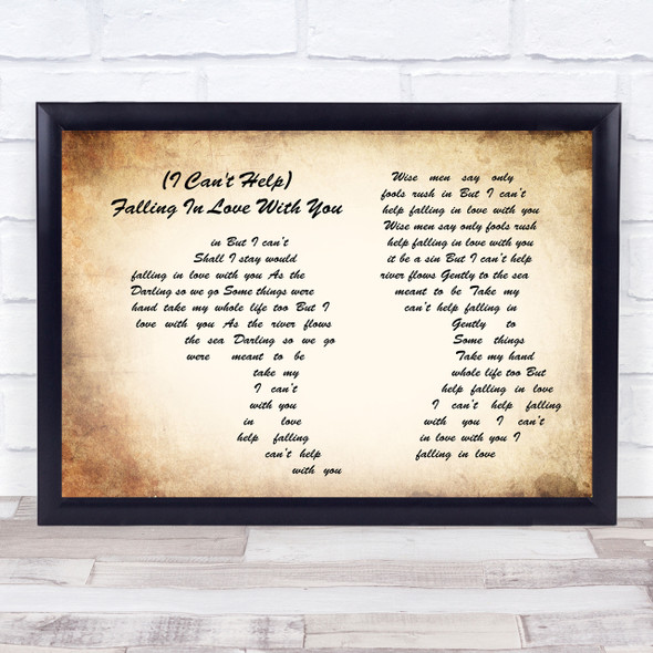 UB40 (I Can't Help) Falling In Love With You Man Lady Couple Song Lyric Print