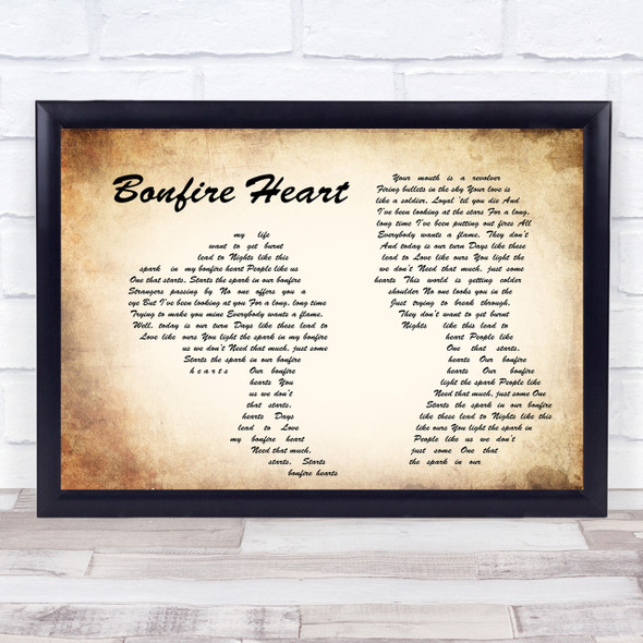 James Blunt Bonfire Heart Man Lady Couple Song Lyric Quote Print