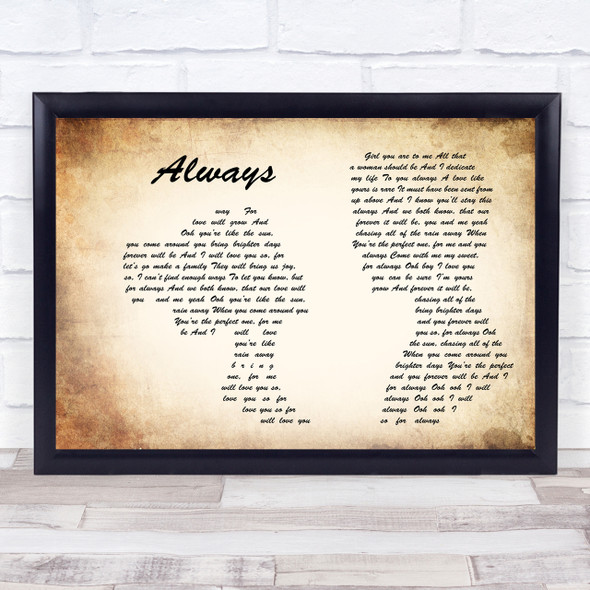 Atlantic Starr Always Man Lady Couple Song Lyric Quote Print