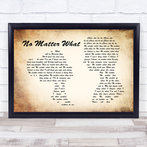 Boyzone No Matter What Man Lady Couple Song Lyric Quote Print