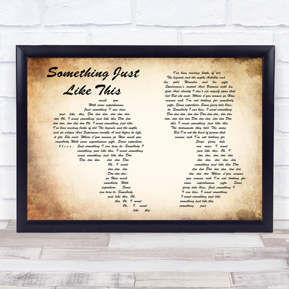 The Chainsmokers Coldplay Something Just Like This Man Lady Couple Lyric Print