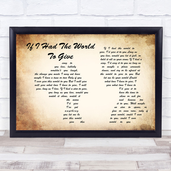 Grateful Dead If I Had The World To Give Man Lady Couple Song Lyric Quote Print