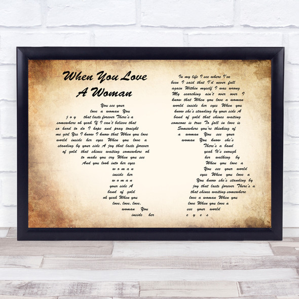 Journey When You Love A Woman Man Lady Couple Song Lyric Print