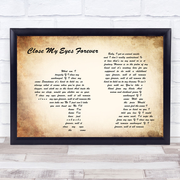 Valen - Ozzy Osbourne and Lita Ford Close my eyes forever Man Lady Couple Lyric Print